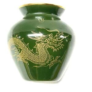 Green Dragon Ceramic Vase Brasil 2.75”